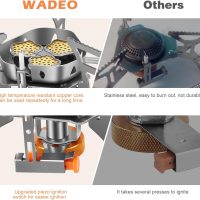 WADEO 6800W Windproof Camping Stove, Backpacking Stove with Piezo Ignition and Fuel Canister Adapters, Camping Gas Stove for Outdoor Backpacking Hiking and Picnic - Image 8