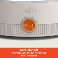 bella Electric Egg Cooker, 7 Eggs Capacity Tray, Single Stack, for Poached, Scrambled, Hard, Medium & Soft Boiled Eggs, Omelets and Steamed Dumplings, Auto Shutoff, 360 Watt, Oatmilk - Image 6