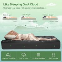 BEDLORE King Mattress Topper Viscose Derived from Bamboo, Thick Pillow Top Mattress Pad with Stretchable Pockets for 6"-18" Mattress, Soft Breathable Mattress Topper for Back Pain Relief(Dark Gray) - Image 4