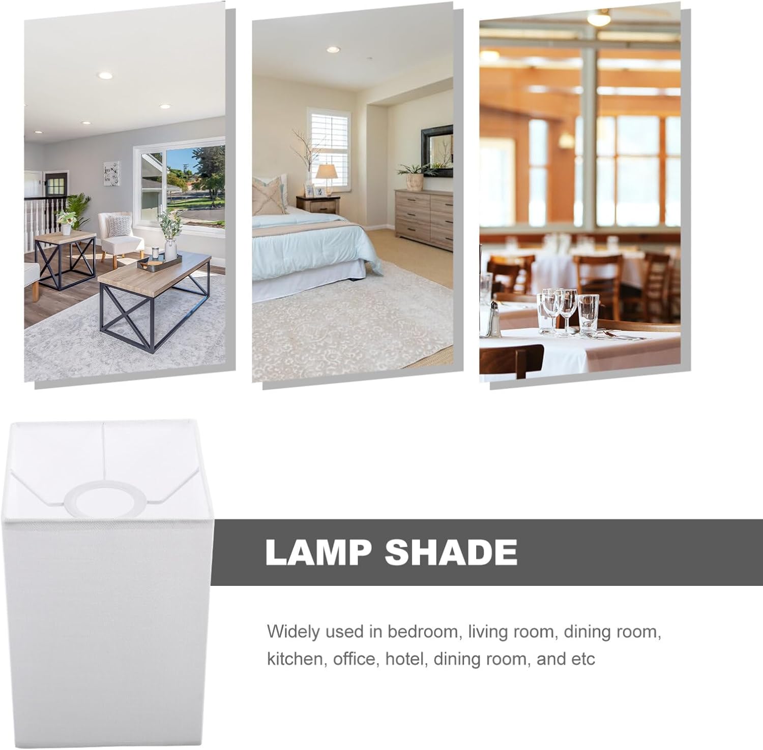 Lamp Shades for Table Lamps Square Shade E27 Rectangular Chandelier s Pendant Light Bulb Guard Clip On Cover Replacement - Image 5