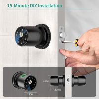 IRONZON Fingerprint Door Knob Fingerprint Door Lock with App Control Smart Door knob for Bedroom, Biometric Door Lock for Apartment Office and Garages - Image 5