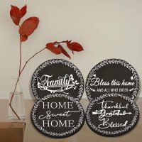 Tucocoo 4 Pieces Family Round Stove Burner Covers Set,2 Pieces 8 Inches and 2 Pieces 10 Inches,Black Gas Stove Burner Covers,Electric Stove Burner Covers,Home Sweet Home Metal Stove Burner Cover Kits - Image 7
