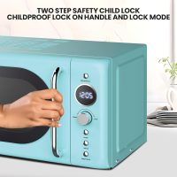Total Chef Retro Microwave Oven | 20L / 0.7 Cu Ft | Quick Start & Defrost By Weight/Time | 8 Pre-set Cooking Modes For Coffee, Rice, Pasta, Potato, Reheat, Fish, Pizza, Popcorn | 700W | Blue - Image 4