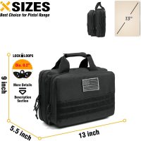 DBTAC Gun Case Bag XS | Tactical 1~2 Pistol Bag Firearm Shooting Case with Lockable Zipper for Shooting Range Outdoor Hunting | US Flag Patch + Universal Holster Included - Image 6