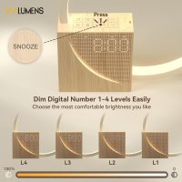 Vivilumens Sunrise Alarm Clock for Heavy Sleepers Adults, Wake-up Light, Sleep Aid 10 White Noise Sound Machines with 30/60/90 Timer, 3 Level Dimmable Touch Table Lamp with Snooze USB Charger Port - Image 7