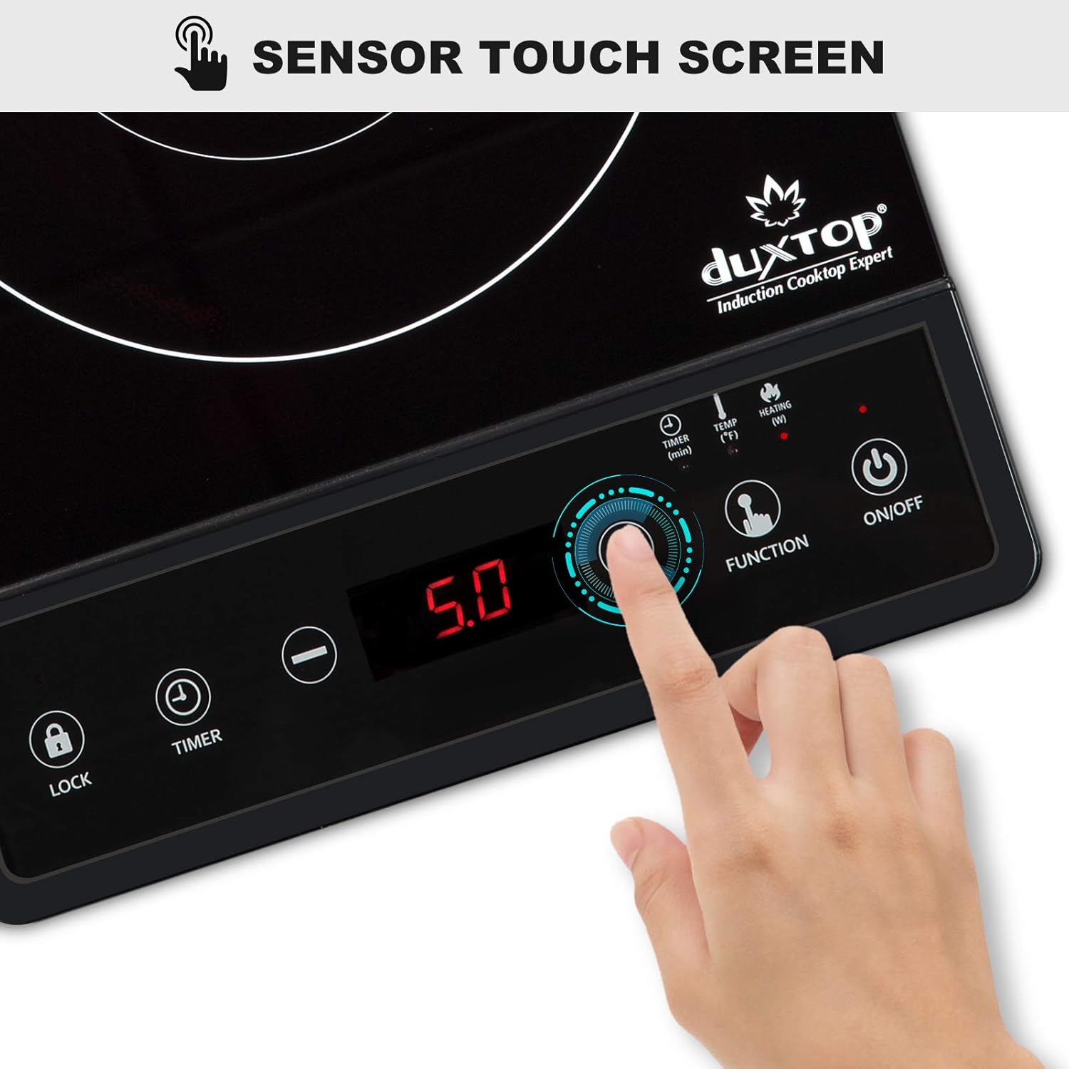 Duxtop Portable Induction Cooktop, Countertop Burner, Induction Burner with Timer and Sensor Touch, 1800W 8500ST E210C2 - Image 4