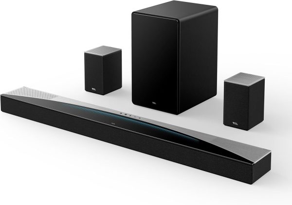 TCL Q85H Q Class 7.1.4 Channel Sound Bar with Dolby Atmos, DTS:X, Ray Danz Technology, Wireless Subwoofer, Wireless Surround Speakers, and Bluetooth Music Streaming