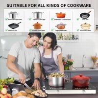 Electric Cooktop,110V 2400W Stove top, Countertop Cooktop with 9 Power Levels, LED Display,Child Safety Lock, Timer,Knob and Touch Control 2 burner Electric cooktop - Image 4