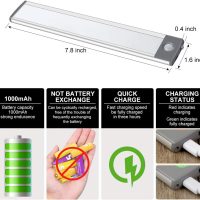 30-LED Motion Sensor Cabinet Light,Under Counter Closet Lighting, Wireless USB Rechargeable Kitchen Night Lights,Battery Powered Light for Wardrobe,Cabinet,Cupboard（Warm Light）-2Pack - Image 2