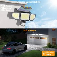 Onforu 4500LM Solar Lights Outdoor, 3 Heads Security Lights with Remote Control, IP65 Waterproof Motion Sensor Lights, 3 Modes Flood Lights for Wall, Porch, Yard, Outside, 2 Pack - Image 7