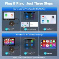Wireless Carplay Adapter Built in YouTube Net-Flix,Carplay Wireless for Wired Car Play to Wire-Less Support YouTube Net-Flix Tiktok Video Play,Easy Plug and Play_Golden - Image 4