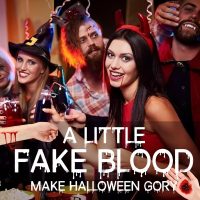 6PCS Halloween Fake Blood Makeup Kit，Washable for Scar Wound and Clothes Realistic Face Paint Wounds Costume Blood For Vampire, Zombie, Clown Cosplay Red，Stipple Sponge ， Cleansing Soap and Gauze - Image 4