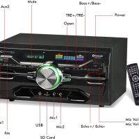 Technical Pro 4000 Watts Professional Bluetooth Home Audio Receiver w/Built-in DVD Player, Dual 1/4'' Mic and USB SD Inputs, Volume and Echo Controls, Remote Included, for Karaoke, Parties and More - Image 5