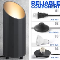Barrina Uplighting Indoor Spotlight, 2 in 1 Detachable Up Lights Indoor Floor Can Light with 3000K GU10 Bulb, LED Spot Lights for Plant Picture Home, 6.56FT Plug Cord & Foot Switch,2 Packs - Image 8