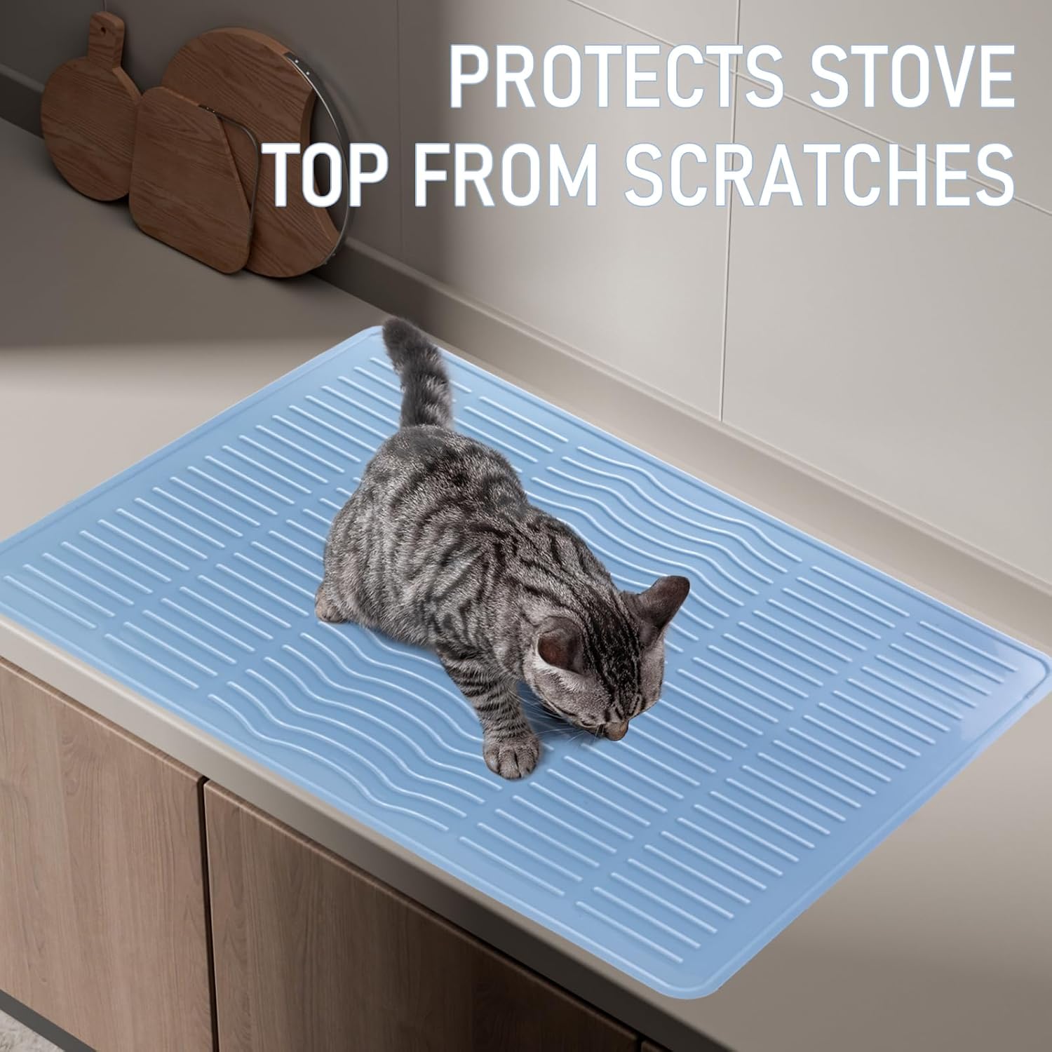 Stove Top Cover 28 x 20 Inches Silicone Stove Top Covers for Electric Stove Heat Resistant Stove Mat for Oven Glass Top Stove Kitchen Range Cooktop Stovetop Large Countertop Drying Mats Maze Blue - Image 9