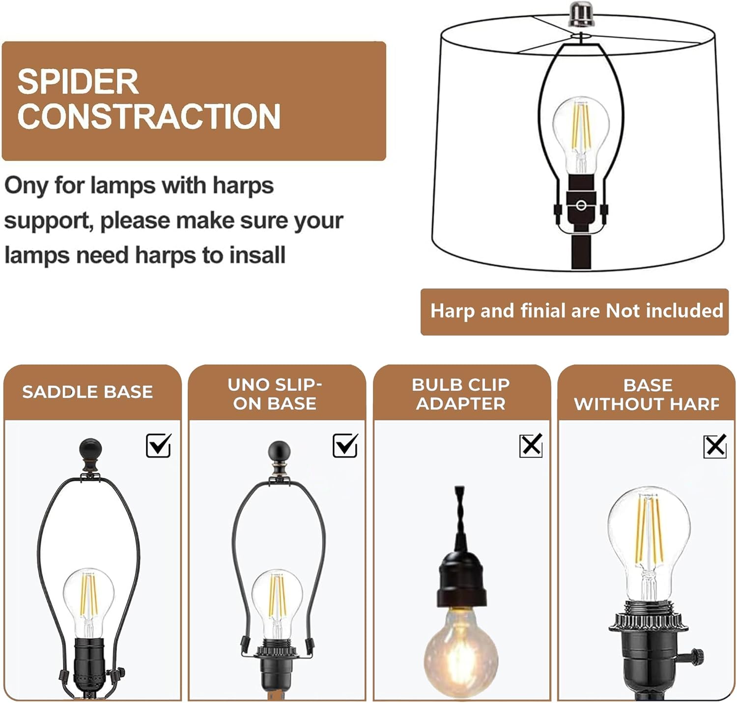 Lamp shades Set of 2,Medium Fabric Lampshades for Table Lamps, Floor Lamps, 13" Top x 13" Bottom x 10" High (Spider Fitter) Hand Crafted Replacement Lampshades (Deer -2pcs) - Image 4
