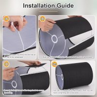 Black Linen Tall Drum Lampshade, 10" Top x 10" Bottom x 13" High Lamp Shade, Lamp Shade Replacement for Table and Floor Lamps, Pendant Light, Handcrafted Lampshade, Easy Assembly - Image 7