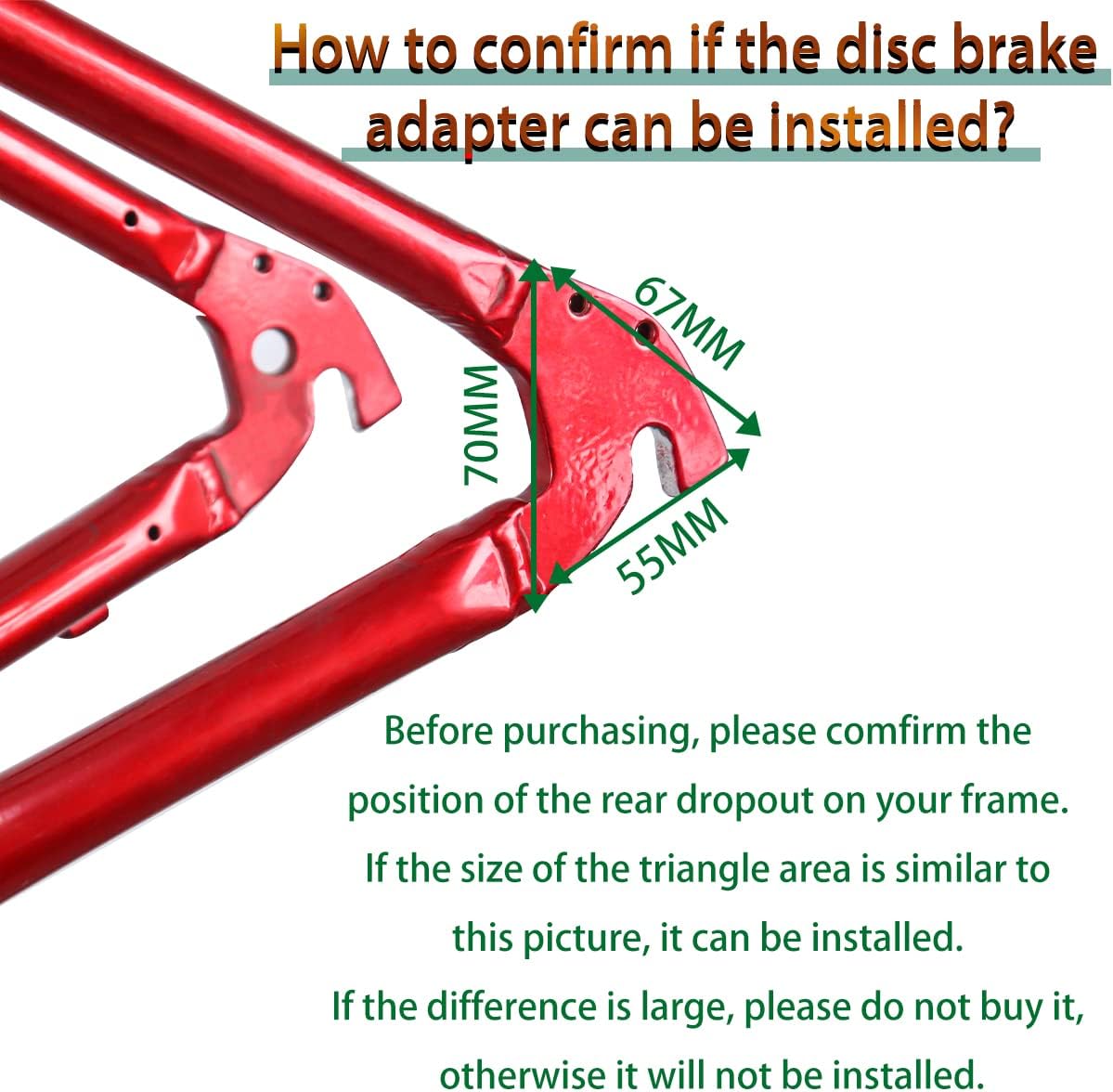 MUQZI Disc Brake Adapter, Bicycle V Brake to Disc Brake Converter Mounting Adapter Heavy Duty 160/180/203mm Rear Disc Brake Modification Accessories - Image 3