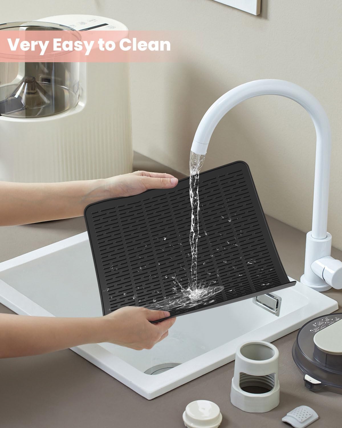 Silicone Stove Mat, 28 x 20 inch StoveTop Cover Protector, Extra Large Dish Drying Mat for Kitchen, Glass Top Electric Stove Cooktop Cover, Heat Resistant Mat(Black) - Image 6