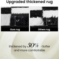 Super Soft Rug for Bedroom, 5x7 Ft Black and White Area Rug Classic Checkered Shaggy Anti-Skid High Pile Soft Fluffy Rug Fuzzy Carpet for Living Room Bedroom Kids Room Nursery, Dorm Home Decor - Image 4