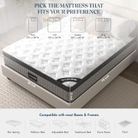 12'' Queen Mattress, Queen Size Mattress in a Box, Modern New Diamond Innerspring Hybrid and Cooling Gel Memory Foam Mattresses, Pressure Relief & Motion Isolation, RV Medium Firm Matress (12'') - Image 6