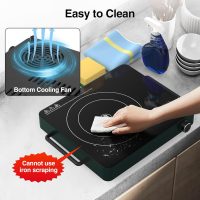 VBGK Electric Cooktop, 1800W Single Burner Induction Cooktop with 9 Power Levels, Timer and Knob Control, 110-120V - Image 6