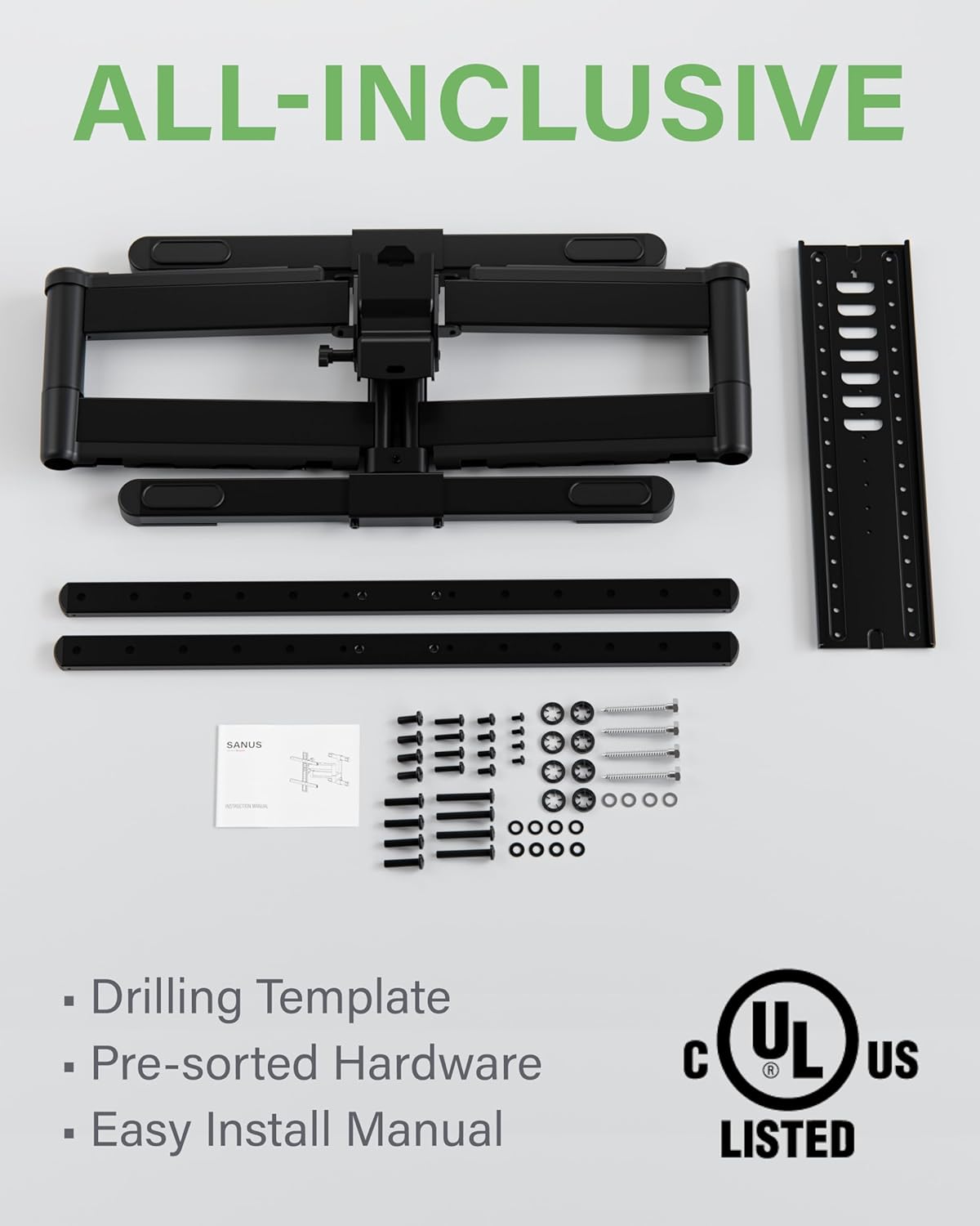 Made for Amazon Universal Large Full-Motion TV Wall Mount for Amazon Fire TV Smart TVs 42” to 90” - Image 8