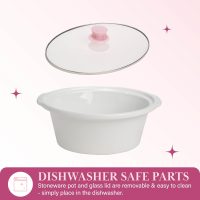 Paris Hilton 6-Quart Manual Slow Cooker, Features Three Settings (Low, High, Warm), Naturally Nonstick and Dishwasher Safe Stoneware Insert, Family Sized Capacity, Pink - Image 5