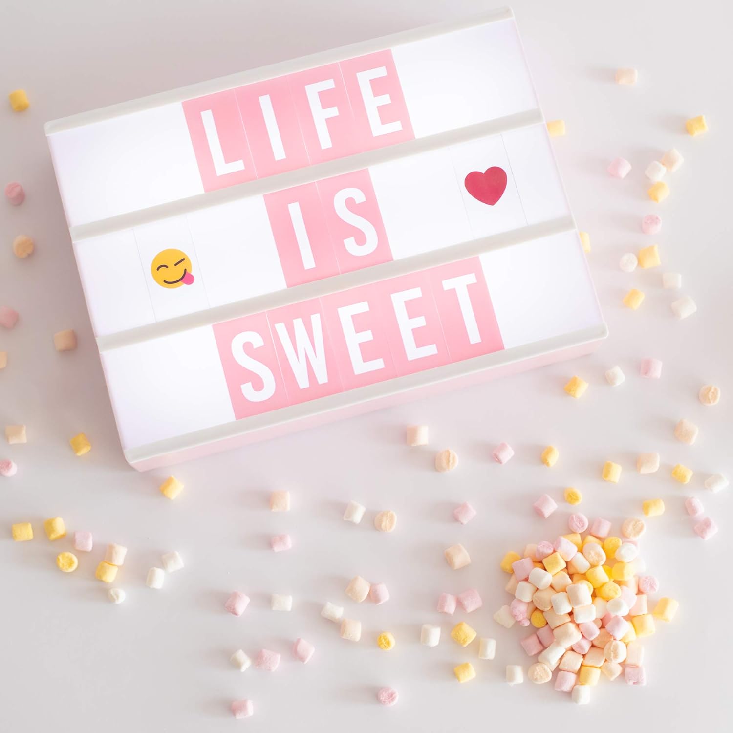 Pink Cinema Light Box with 400 Letters, Emojis, 2 Markers - BONNYCO | Led Light Box Home Office & Room Decor | Cinema Led Sign Letters Board Gifts for Women and Girls Christmas Birthdays | Pink Decor - Image 2