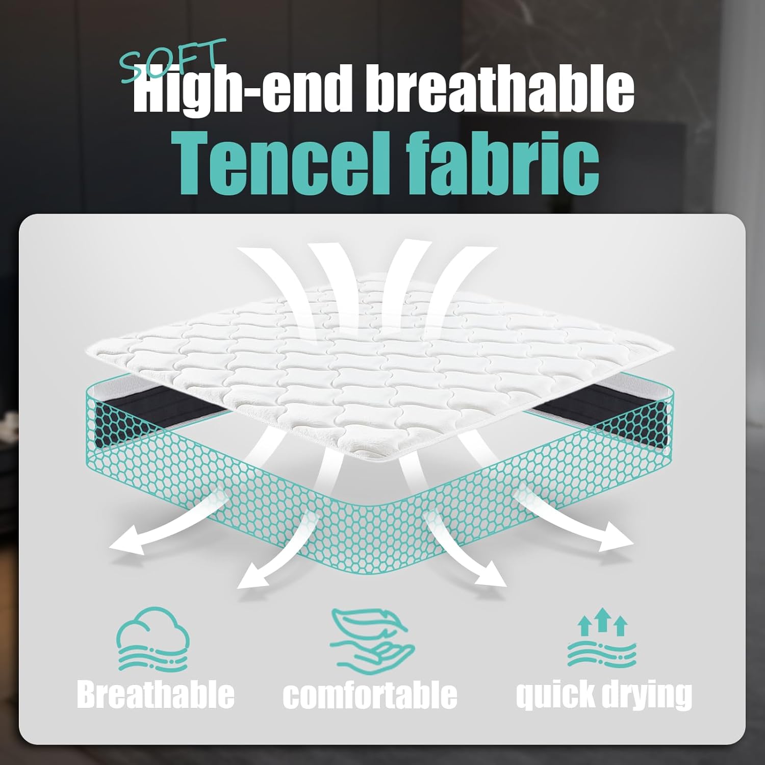 King Mattress 12 inch King Size Mattress 80"*76"*12" Healthy Material Soft Comfortable Breathable Four-Sided Reinforcement Quiet Easy to Clean Vacuum Packed - Image 4