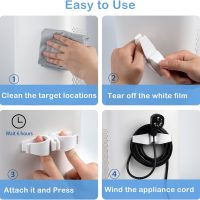 Cord Organizer for Appliances, 8 Pack Upgraded Kitchen Appliance Cord Organizer Stick On Appliance Wire Organizer Wire Wrapper for Kitchen Appliances Mixers, Coffee Maker, Pressure Cooker - Image 5
