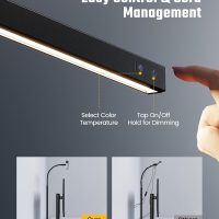 SUPERDANNY LED Desk Lamp for Office Home, Eye-Caring Desk Light with Adjustable Gooseneck, 12W Touch Control Dimmable Brightness, Architect Clamp Lamp with USB Adapter for Reading Study Workbench - Image 3