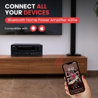 Pyle Wireless Bluetooth Power Amplifier System-420W 5.1 Channel Home Theater Surround Sound Audio Stereo Receiver Box w/RCA,AUX,Mic w/Echo,Remote,Support HDMI-For Subwoofer Speaker-Pyle PT588AB - Image 2