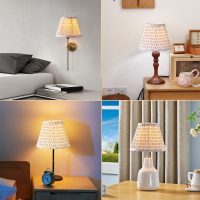 Uno Lamp Shade,Drum Pleated Lamp Shades 5" Top x 9" Bottom x 7" Slant Height,Barrel Small Replacement Lampshade (Uno Fitter), Fabric Lampshades Table lamp Shades Bottle Lamp Shade,1 Pack(Brown Floral) - Image 5