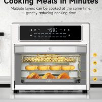 Kitchen Elite Air Fryer Toaster Oven Combo, 26.4 Qt Convection Oven Countertop, 18-in-1, Stainless Steel Large Airfryer, 4 Zone with Accessories, Digital Full Touch Screen, Easy to Clean - Image 5