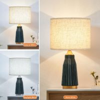 Beige Lamp shades Set of 2, Large Linen Drum Lampshades, 13" Top x 13" Bottom x 10" High Lamp Shade, Replacement Lampshades for Table and Floor Lamps, Pendant Light, Handcrafted, Easy Assembly - Image 6