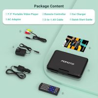 9.5" Portable DVD Player for Kids and Car with 7.5" Swivel Screen, 4-6 Hour Working Time, Car DVD Player with Dual Speakers, Remote Control, Support Sync TV, Region Free USB/SD/AV- Black - Image 9