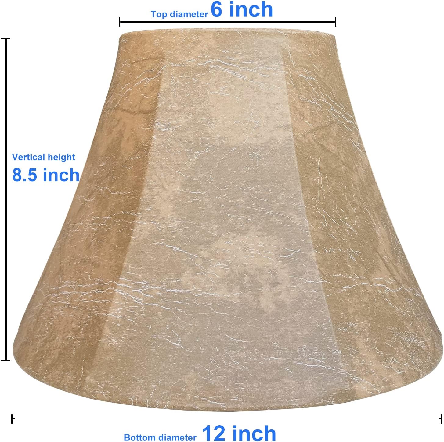 Lamp Shades Set of 2,TOOTOO STAR Imitation Sheepskin Lampshade 6" Top x 12" Bottom x 8.5" High,Floor lamp and table lamp shade spider Fitter - Image 2