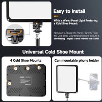 2-Pack LED Video Light Kit with Phone Holder & Barndoor, 2800-7000K Dimmable Studio Lighting for Video Recording, Live Streaming, YouTube, Vlogging, Photography, Makeup, Content Creation, Podcast - Image 8