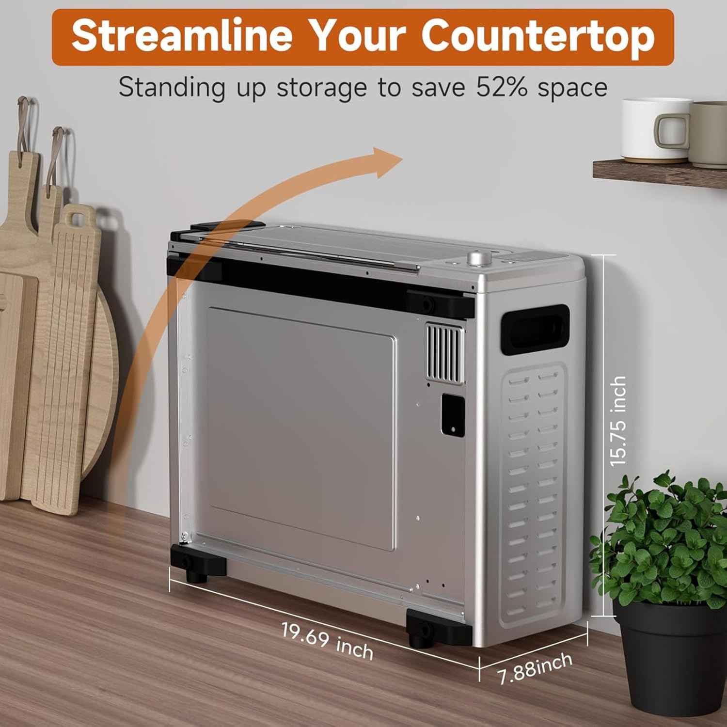 Kitchen Elite 8 in 1 Digital Toaster Oven Air Fryer Combo with Touch Panel and 12 Inch Pizza Capacity, Stainless Steel, Silver - Image 2
