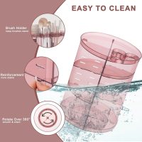 Rotating Makeup Organizer, DIY 8 Adjustable Layers 360 Spinning Skincare Organizers, Makeup Storage Carousel Tower with Brush Holder & Perfume Trays, Cosmetic Display Case for Vanity Bathroom - Image 4