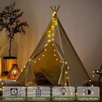 Metaku Globe Fairy Lights Battery Operated 33ft 80LED String Lights with Remote Waterproof Indoor Outdoor Hanging Decorative Christmas Lights for Home Party Patio Garden Wedding - Image 3