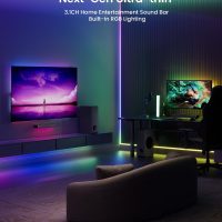 MEREDO Sound Bar for Smart TV 3.1CH PC Gaming Soundbar with Subwoofer RGB Lighting Audio Sync Surround Sound System BT 5.3/HD-ARC/Optical/AUX/USB for Desktop Tablets Consoles Home Cinema - Image 2