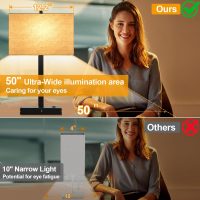 21" Touch Bedside Lamps with 2 USB & AC Outlets, 3-Way Dimmable Bedside Table Lamps Set of 2 for Bedroom Living Room Office Reading, Beige Linen Shade Lamps for Night Stands, 2700K LED Bulbs Included - Image 5