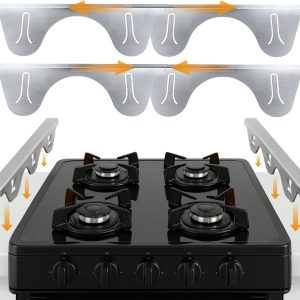 Linda’s Essentials Stainless Steel Stove Gap Covers (2 Pack) Adjustable Length 13.8" to 27.5" Stainless Steel, Steel Adjustable Stove Gap Covers, Counter, Oven & Stove Gap Filler