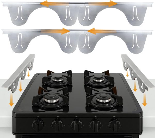Linda’s Essentials Stainless Steel Stove Gap Covers (2 Pack) Adjustable Length 13.8" to 27.5" Stainless Steel, Steel Adjustable Stove Gap Covers, Counter, Oven & Stove Gap Filler