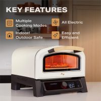 Current® Model P Smart Electric Pizza Oven, 12-Inch, 850°F Max, 5 Cooking Modes, App Connectivity for Temperature Monitoring & Custom Cooking Times, Compact for Indoor & Outdoor Use, Beige - Image 3