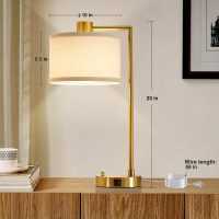 Luvkczc Table Lamp for Bedroom Set of 2 with USB C+A Ports, Fully Stepless Dimmable Bedside Lamp with Linen Lampshade, Nightstand Lamp for Living Room Reading Office, 2 LED Bulbs Included (Gold) - Image 4