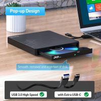 External DVD Drive, CD Drive USB 3.0 Typle C CD/DVD ROM +/-RW Adapter with USB Port DVD Burner for Laptop PC Desktop Computer, Optical Disk Drive CD Player Compatible with Mac Windows Linux - Image 3