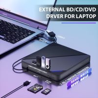 External Blu ray Drive, 7 in 1 Support 100G Disc R/W, USB3.0 Type-C Bluray Drive BD DVD CD Burner with 4 USB Ports, SD/TF Card Slot Compatible with Windows Linux MacOS (Blu ray &CD &DVD) - Image 2